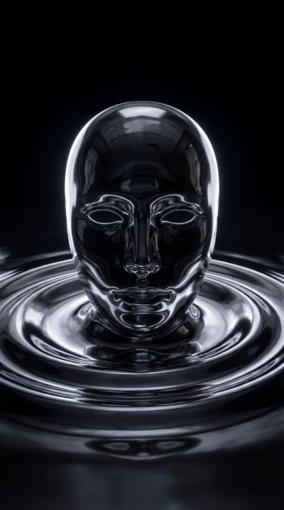 Liquid Chrome Mask Wallpaper